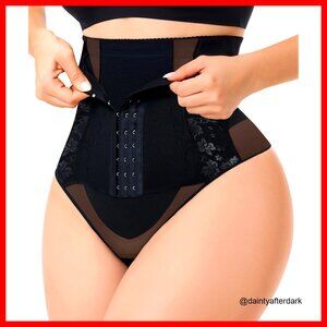 Seamless Thong Shapewear High Waist Tummy Control Panties Elastic Lace Blend